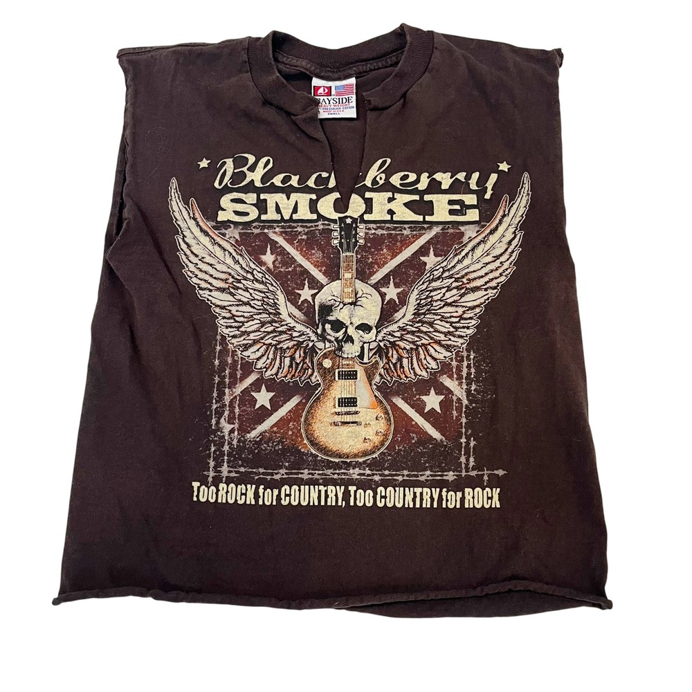 Vintage Blackberry Smoke Band Muscle Tee Too Rock For Country Y2K Womens Small